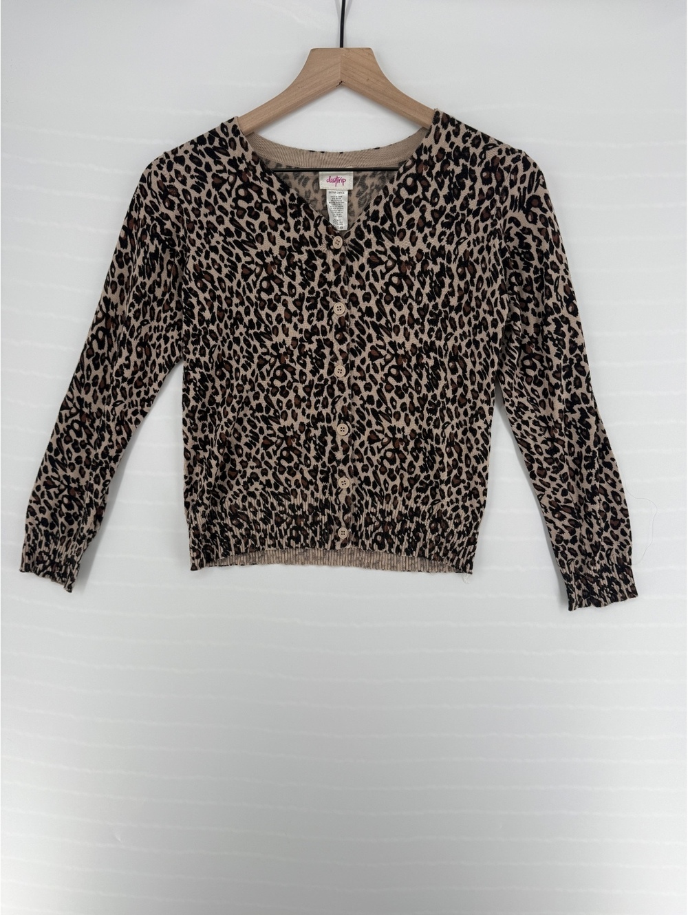 Daytrip Leopard Cardigan Womens XL Animal Print Button Front Y2K Cheetah